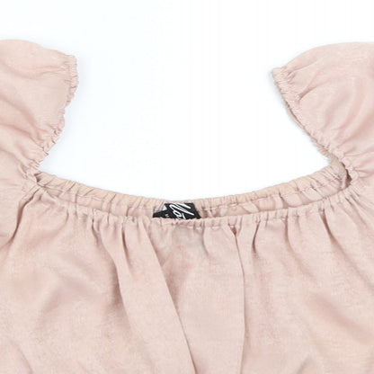 Womens UK Size M Motel Pink Cropped Blouse