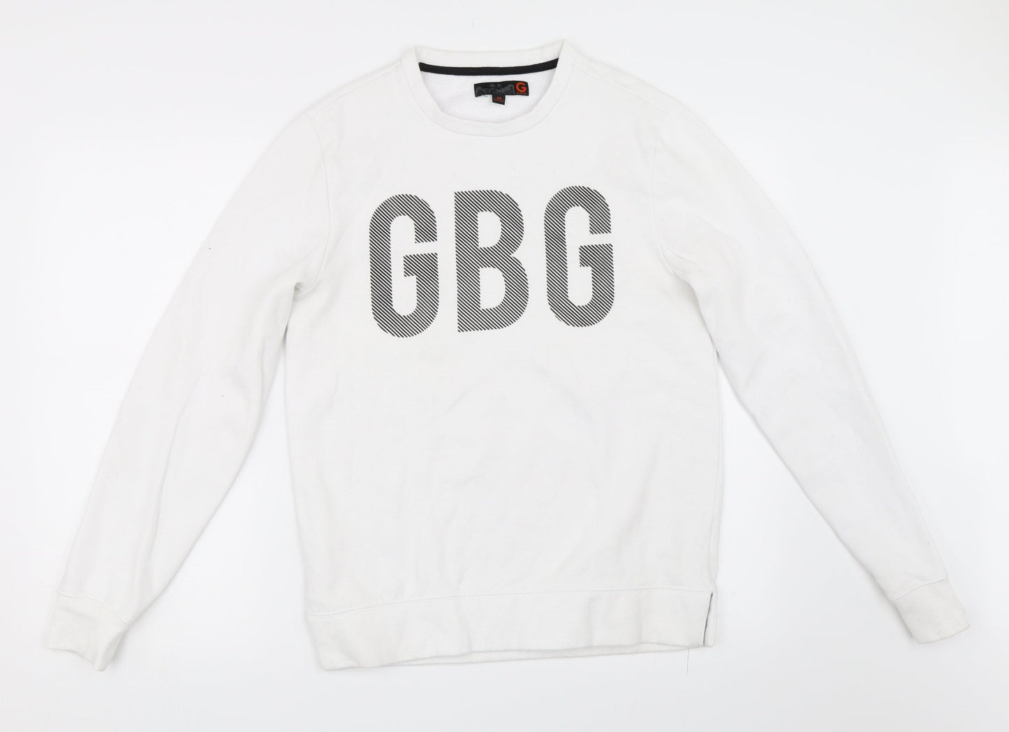 Mens UK Size XS Preworn White Pullover Sweatshirt