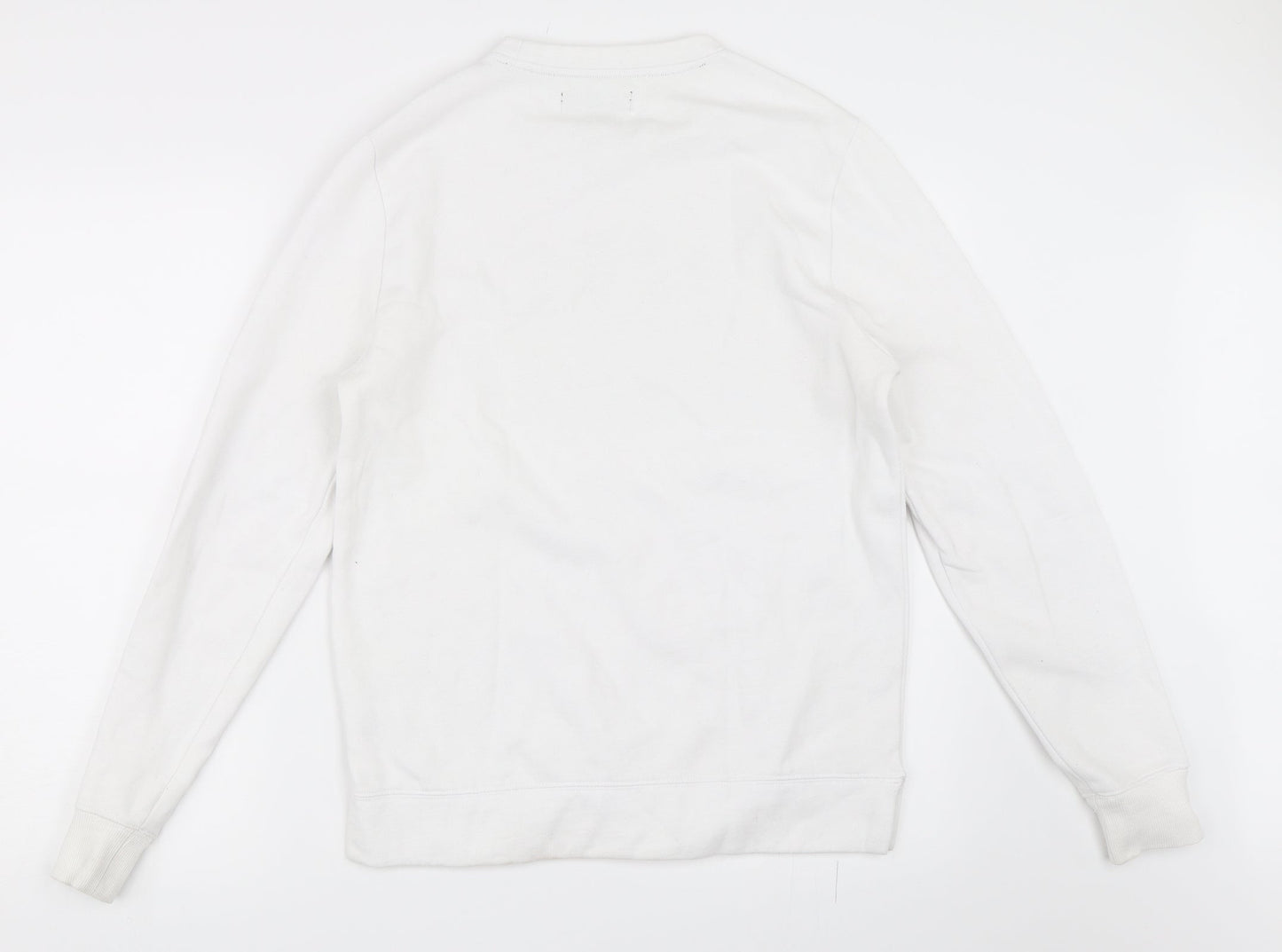 Mens UK Size XS Preworn White Pullover Sweatshirt