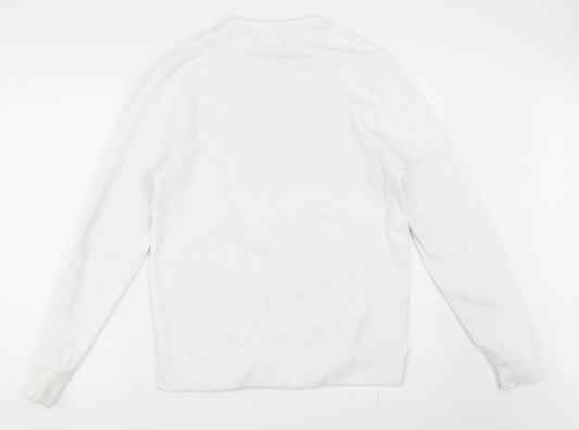 Mens UK Size XS Preworn White Pullover Sweatshirt