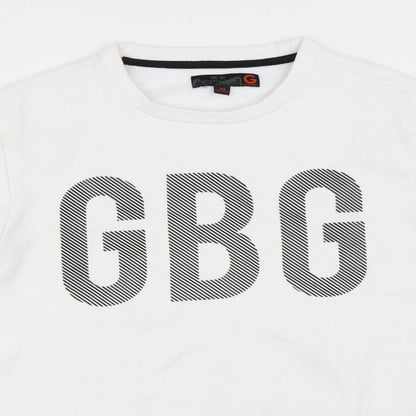 Mens UK Size XS Preworn White Pullover Sweatshirt