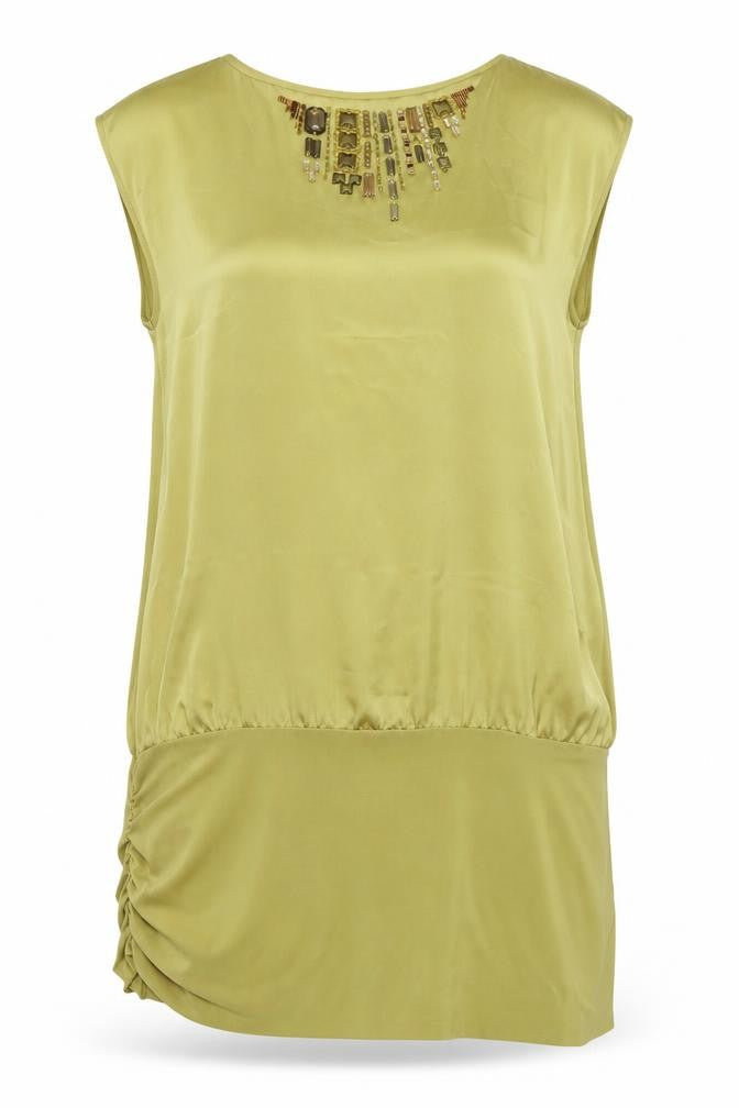 Womens UK Size 10 NEXT Green Tunic Blouse