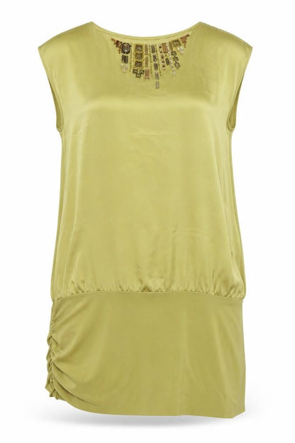 Womens UK Size 10 NEXT Green Tunic Blouse