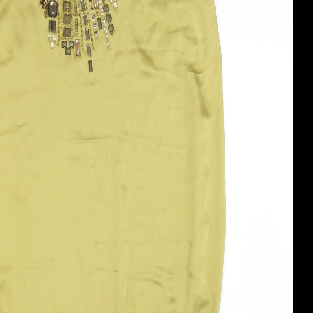 Womens UK Size 10 NEXT Green Tunic Blouse