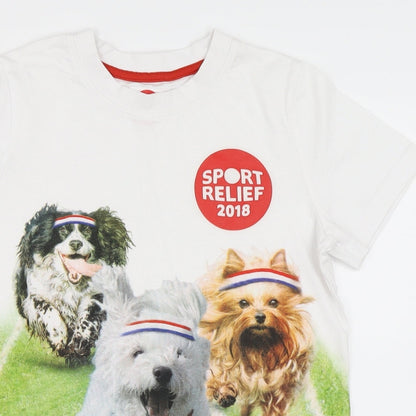 Preworn Boys White   Basic T-Shirt Size 9-10 Years  - sport relief 2018