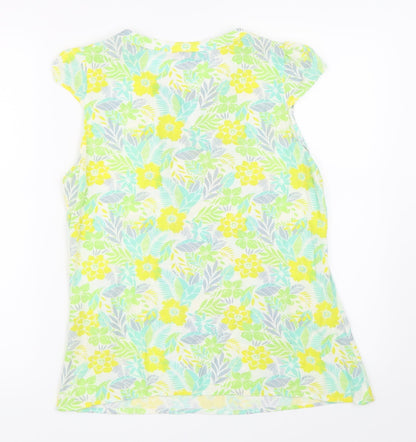 Womens UK Size 8 Peacocks Green Basic T-Shirt
