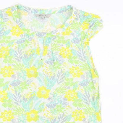 Womens UK Size 8 Peacocks Green Basic T-Shirt