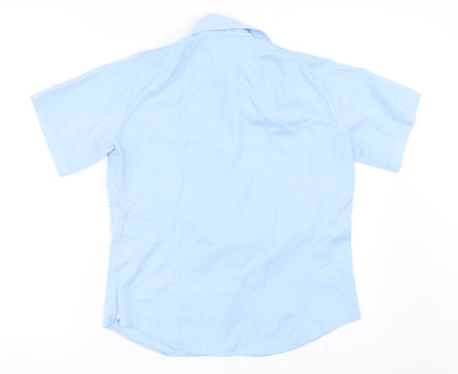 Womens UK Size 10 Vortex Blue Basic Button-Up