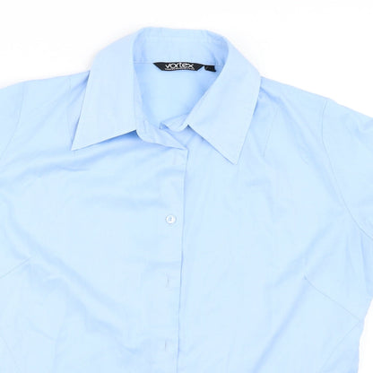 Womens UK Size 10 Vortex Blue Basic Button-Up