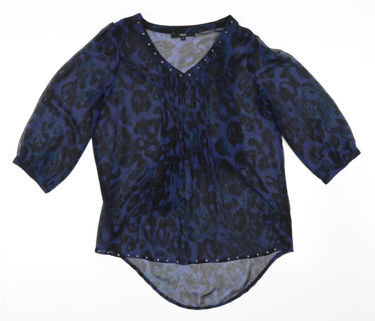 Womens UK Size 10 NEXT Blue Basic Blouse