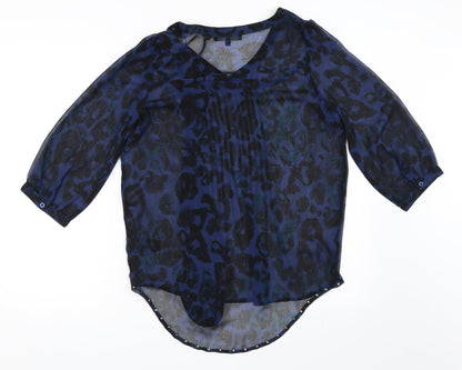 Womens UK Size 10 NEXT Blue Basic Blouse