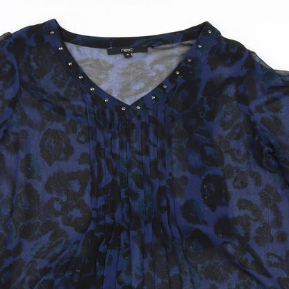 Womens UK Size 10 NEXT Blue Basic Blouse