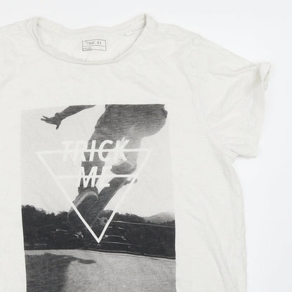 NEXT Boys White   Basic T-Shirt Size 12 Years  - skating