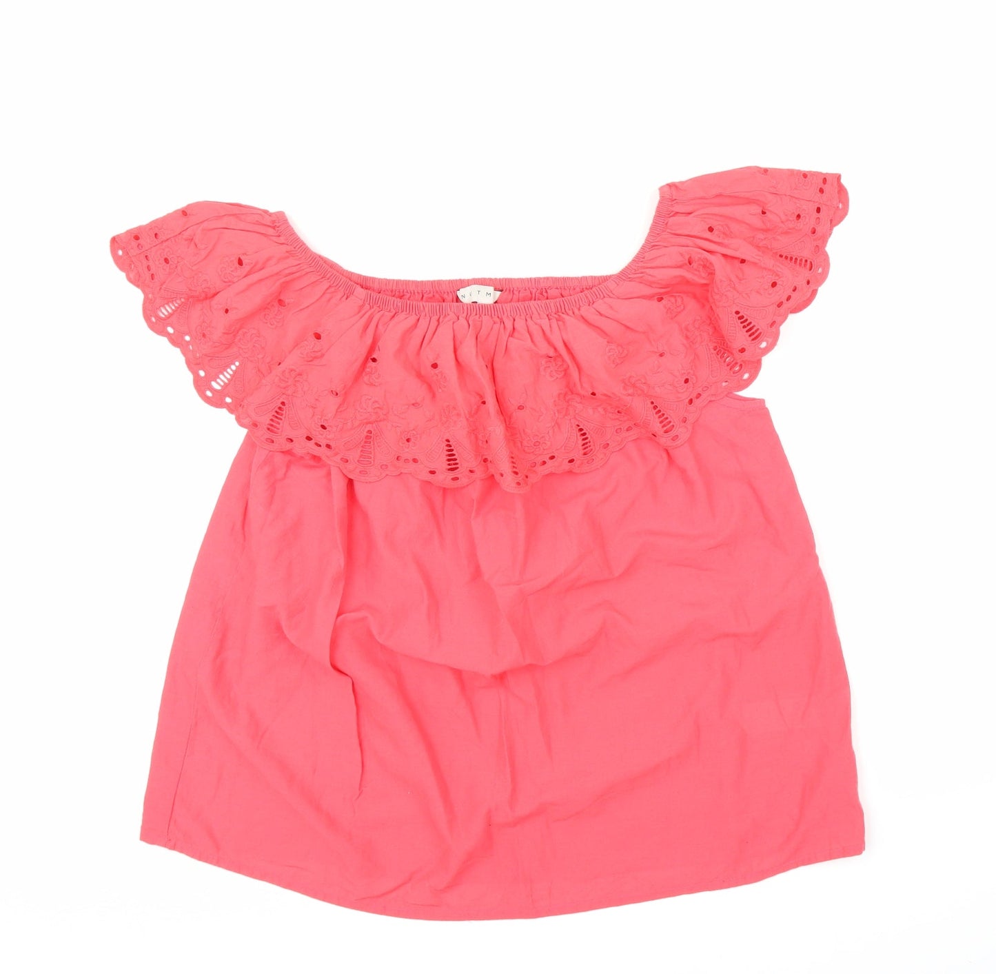 Nutmeg Womens Pink Floral  Basic Blouse Size 14