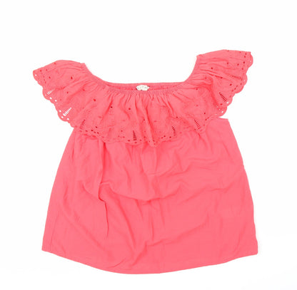 Nutmeg Womens Pink Floral  Basic Blouse Size 14