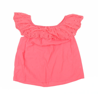 Nutmeg Womens Pink Floral  Basic Blouse Size 14