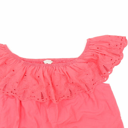 Nutmeg Womens Pink Floral  Basic Blouse Size 14