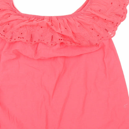 Nutmeg Womens Pink Floral  Basic Blouse Size 14