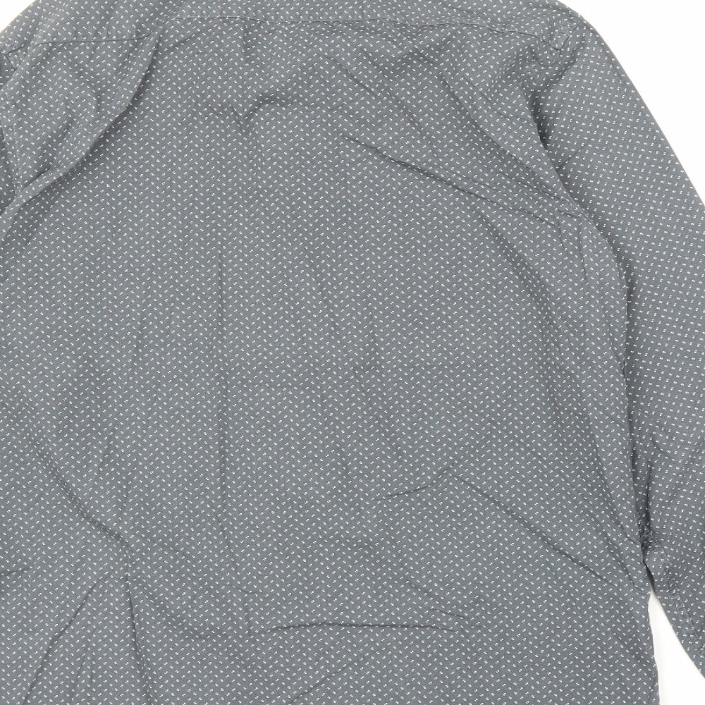 TU Mens Grey    Button-Up Size M