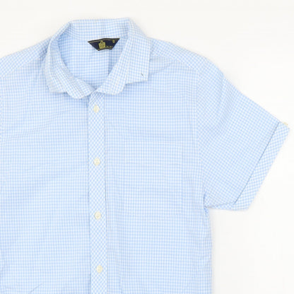 Admiral Mens Blue Check   Button-Up Size S