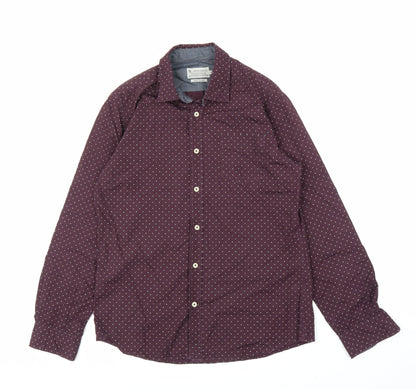 TU Mens Purple    Button-Up Size M