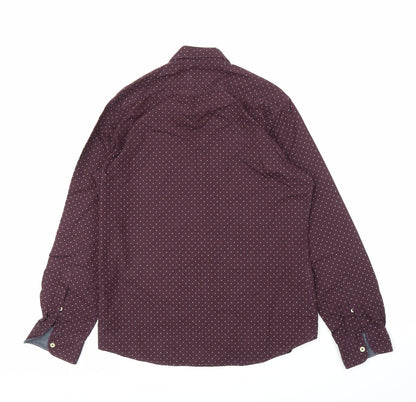 TU Mens Purple    Button-Up Size M