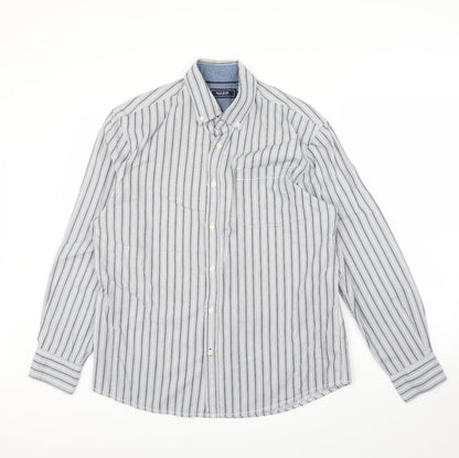 Mens UK Size M Maine New England Blue  Button-Up Long Sleeve Casual Shirt