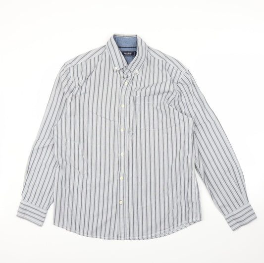 Mens UK Size M Maine New England Blue  Button-Up Long Sleeve Casual Shirt