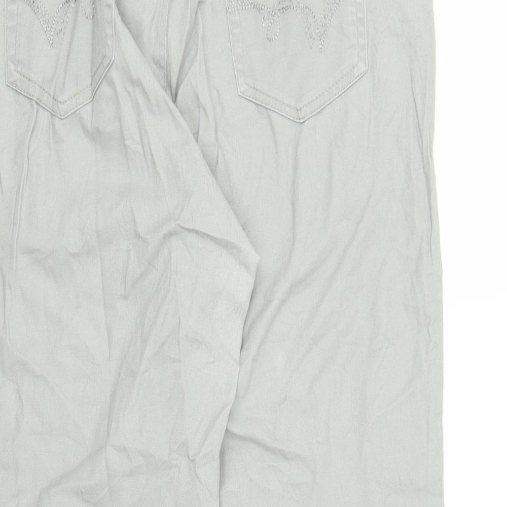 Womens UK Size L Sunbird Regular Fit Capri Green Trousers