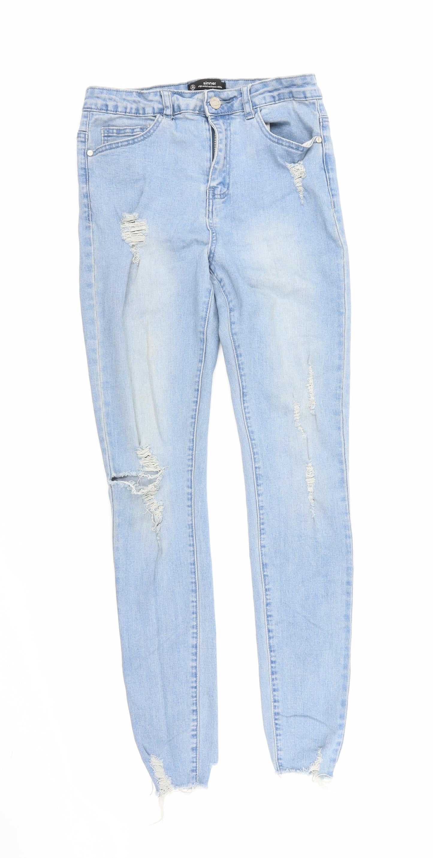 Sinner Womens Blue  Denim Skinny Jeans Size 12 L29 in