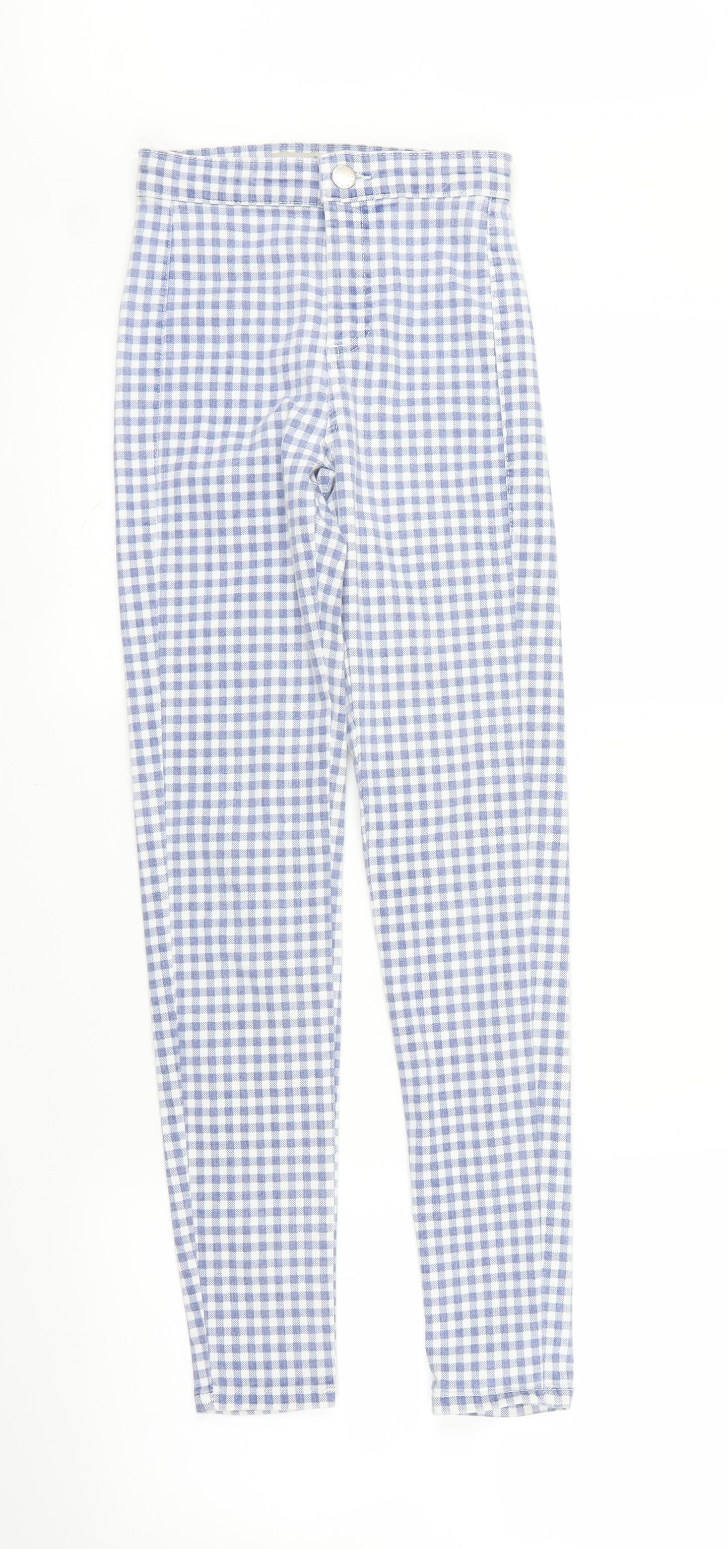 Womens UK Size 25 in Topshop Regular Fit Carrot Blue Trousers