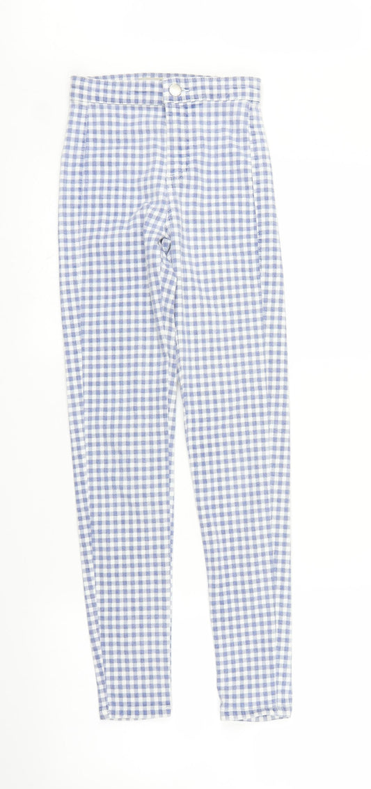 Womens UK Size 25 in Topshop Regular Fit Carrot Blue Trousers