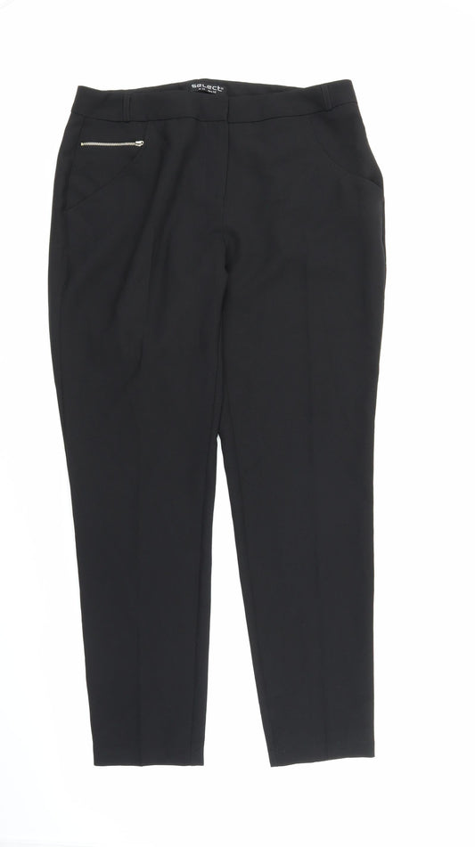 Select Womens Black   Carrot Trousers Size 14 L28 in