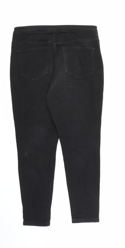 Womens UK Size 14 Preworn Regular Fit Jegging Black Jeans