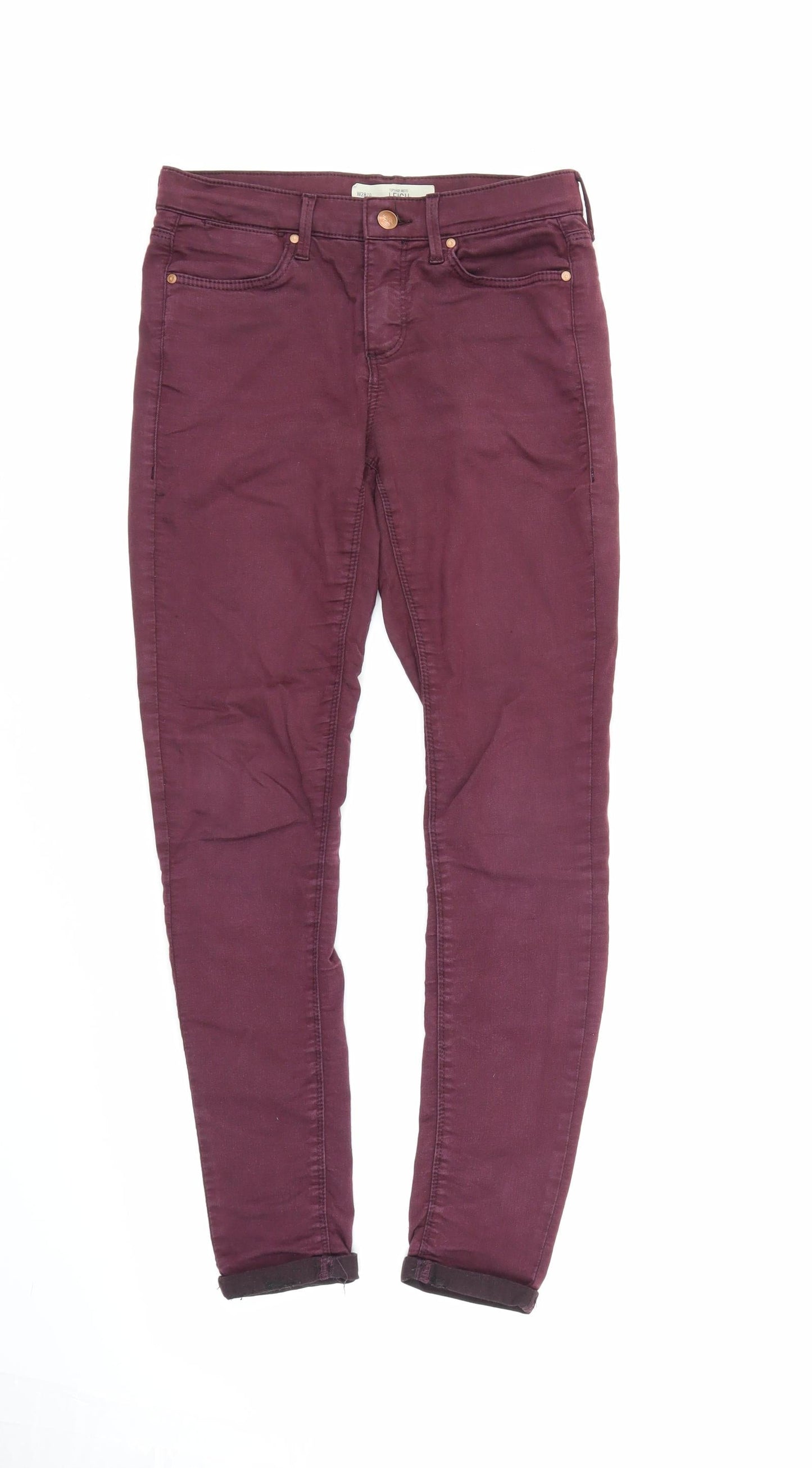 Topshop Womens Purple   Skinny Jeans Size 28 in L26 in