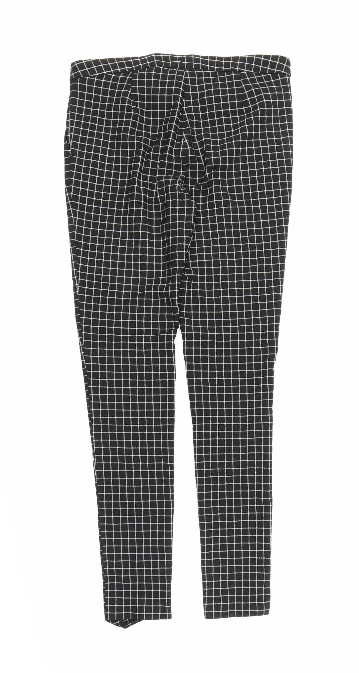 New Look Womens Black Check  Carrot Trousers Size 12 L26 in