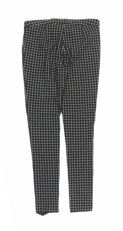 New Look Womens Black Check  Carrot Trousers Size 12 L26 in
