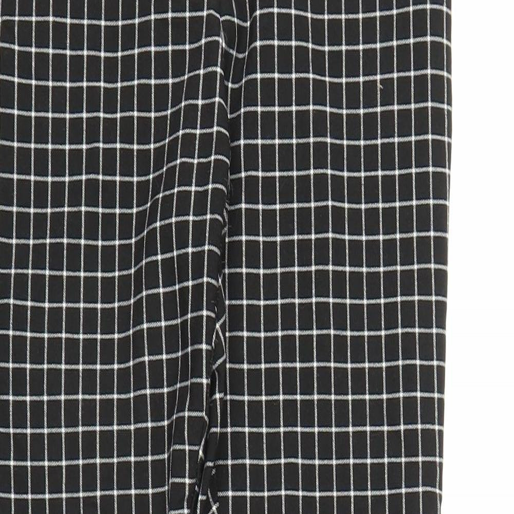 New Look Womens Black Check  Carrot Trousers Size 12 L26 in