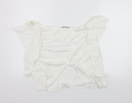Womens UK Size 14 Marks and Spencer White Basic T-Shirt