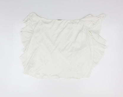 Womens UK Size 14 Marks and Spencer White Basic T-Shirt