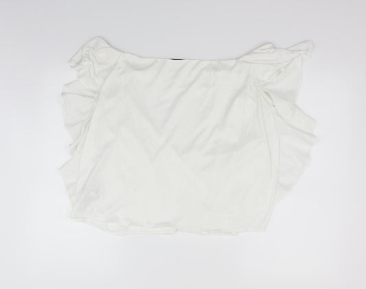 Womens UK Size 14 Marks and Spencer White Basic T-Shirt