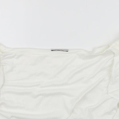 Womens UK Size 14 Marks and Spencer White Basic T-Shirt