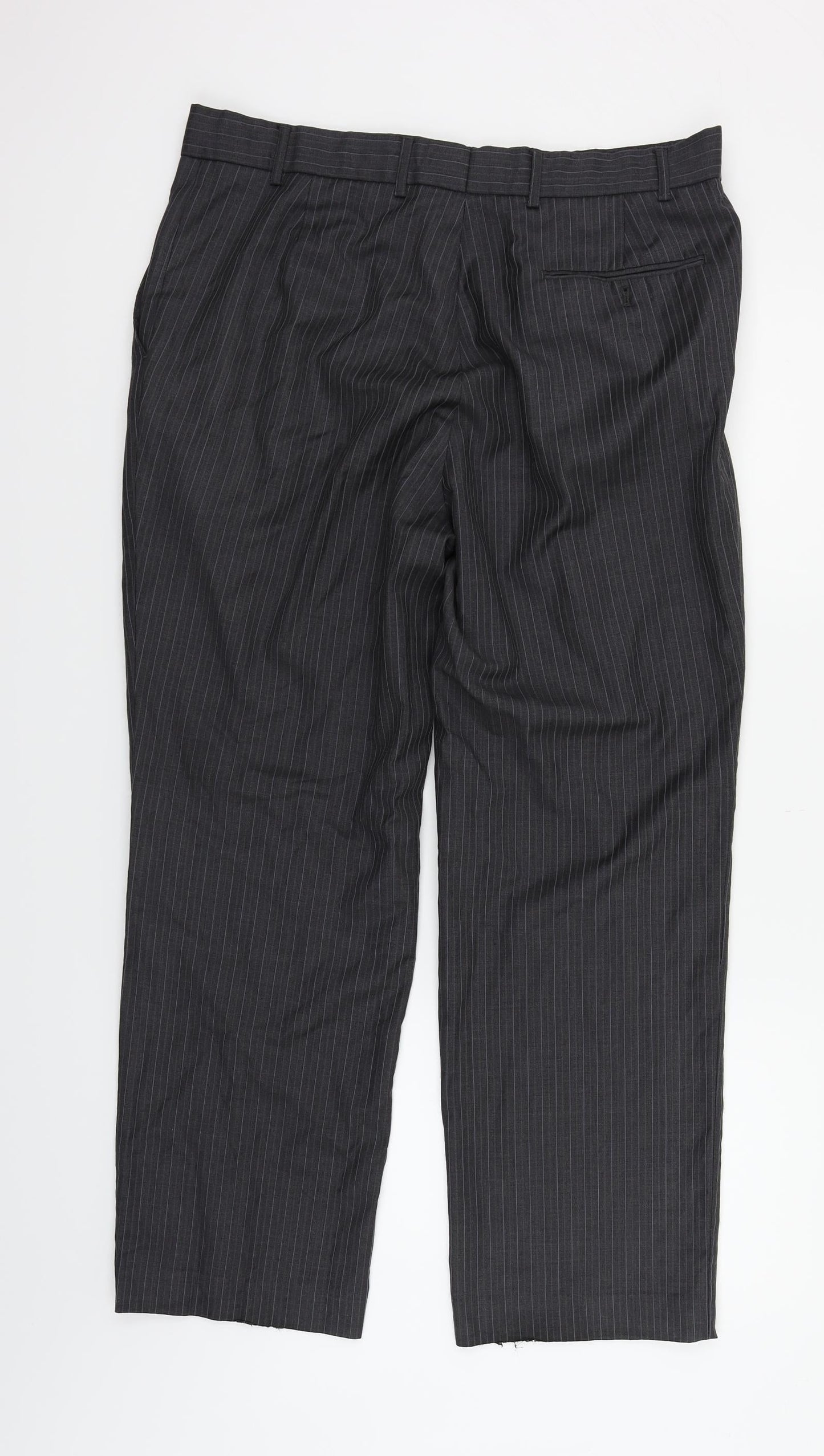 Dorothy Perkins Mens Grey Striped  Trousers  Size 36 in L27 in