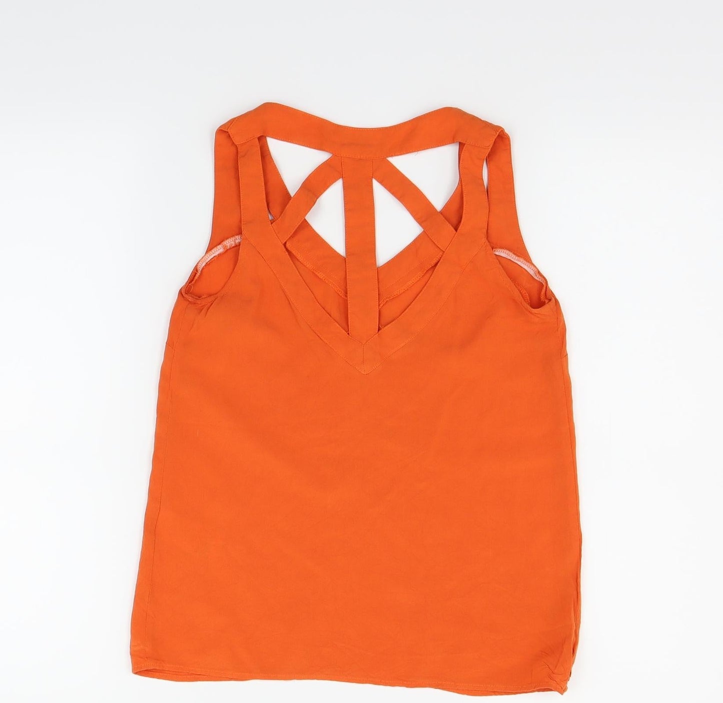 Womens UK Size 8 Warehouse Orange Basic T-Shirt