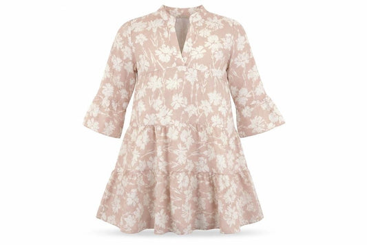 Passiona Womens Beige Geometric  Fit & Flare  Size 12