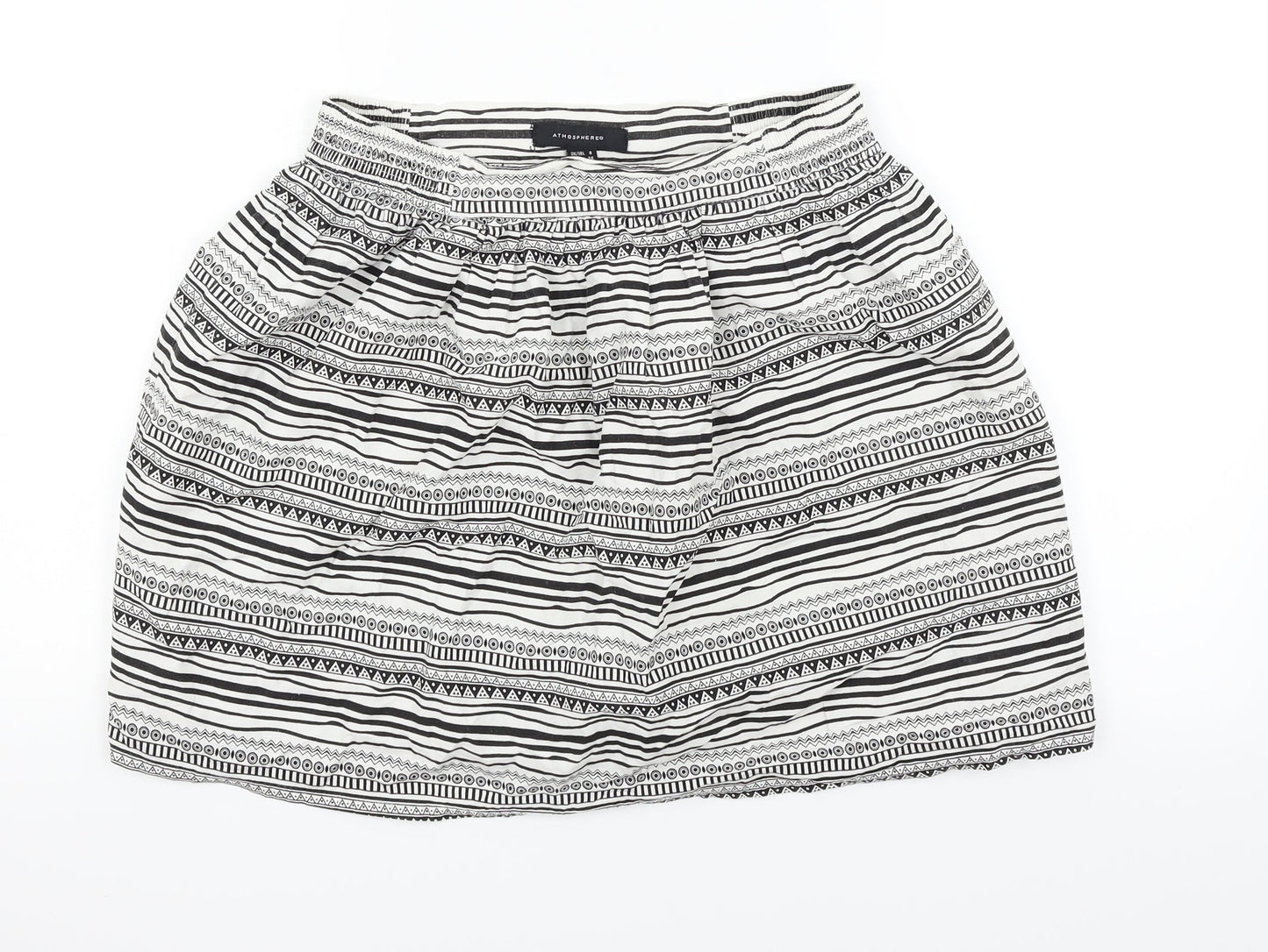 Atmosphere Womens Silver Geometric  Flare Skirt Size 8