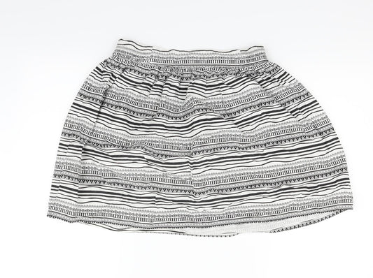 Atmosphere Womens Silver Geometric  Flare Skirt Size 8