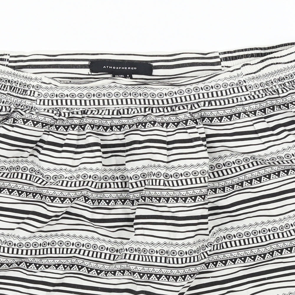 Atmosphere Womens Silver Geometric  Flare Skirt Size 8