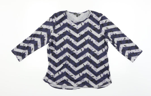 Bonmarché Womens Grey Striped  Pullover Jumper Size 14