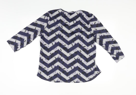 Bonmarché Womens Grey Striped  Pullover Jumper Size 14
